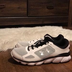 Men’s white and black under armour shoes